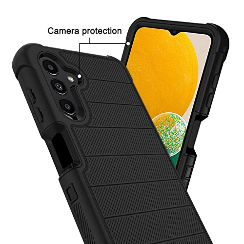 Probeetle Galaxy A13 5G Case，Samsung A13 5G Case with HD Screen Protector [Military-Grade][Shockproof] 3 in 1 Durable Hybrid Protective PC and TPU Phone Case for Samsung Galaxy A13 5G (Black)