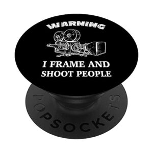 funny warning retro vintage movie camera filmmaker popsockets swappable popgrip