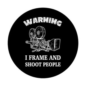 Funny Warning Retro Vintage Movie Camera Filmmaker PopSockets Swappable PopGrip