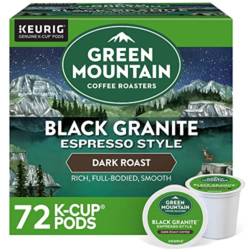 Green Mountain Coffee Roasters Black Granite, Keurig Single Serve K-Cup Pods, Espresso Style Dark Roast, 72 Count