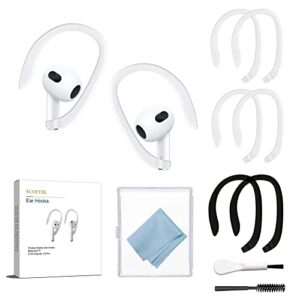 ear hooks for airpods 3, 3 pairs professional anti-drop silicone earbuds tips hook compatible with apple airpods 1 & 2 & 3 and airpods pro (2w1b)