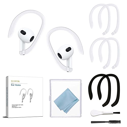 Ear Hooks for AirPods 3, 3 Pairs Professional Anti-Drop Silicone Earbuds Tips Hook Compatible with Apple AirPods 1 & 2 & 3 and AirPods Pro (2W1B)