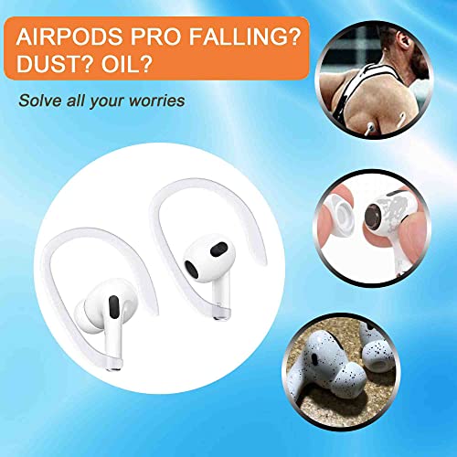 Ear Hooks for AirPods 3, 3 Pairs Professional Anti-Drop Silicone Earbuds Tips Hook Compatible with Apple AirPods 1 & 2 & 3 and AirPods Pro (2W1B)