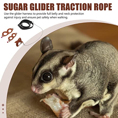 Balacoo Sugar Glider Rope Small Dog Leash Puppy Leash 1 Set Sugar Glider Traction Rope Outdoor Sugar Glider Harness Hauling Rope Bunny Harness Rabbit Harness