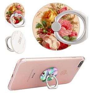 BF2JK Three Pack Cell Phone Ring Holder - Finger Ring & Stand for Smartphones,Tablets,Pads and Most Cases (Except Silicone/Leather) - Hummingbird Preety Flowers Pink Rose