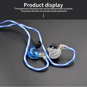 KZ Headphone/Earbuds/in-Ear Earphone Upgrade Cable,Upgrade 498-core Single Crystal Copper Silver-Plated Cable 0.75MM 2pin Gold-Plated pin 3.5mm Audio Plug (C Pin Translucent Blue)