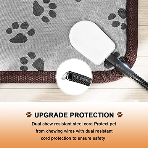 OCSOSO pet Heating pad, Electric cat Heating pad Indoor Temperature Adjustable Heated Dog pad,18inch Warming Auto-Off Heated mat for Cats Waterproof and Outdoor Use