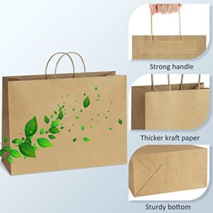 UCGOU 16x6x12 Paper Bags with Handles Brown Gift Bags 25Pcs Large Shopping Bags Party Favor Bags Bulk Craft Bags Retail Bags Grocery Bags