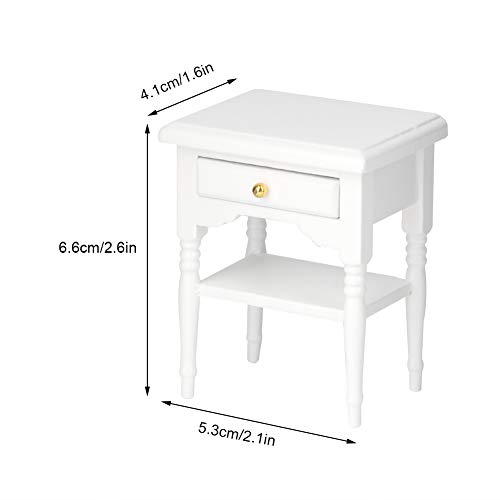 Jeanoko Wooden Table Model, Night Stand Cabinet Model Fashionable Appearance for Dollhouse Decoration