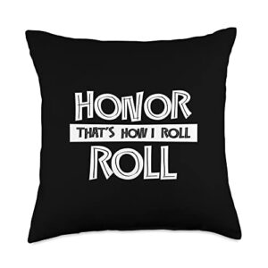 honor roll students graduation gifts teens and kids throw pillow, 18x18, multicolor