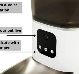 Pawpook Premium Automatic Dog/Cat Feeder 6L WiFi Smart Feeder / 1080p Camera for Cats & Dogs/Food Dispenser/iOS Android Compatible / 2.4GHz Wi-Fi Enabled/Scheduled Feeding/Video Recording