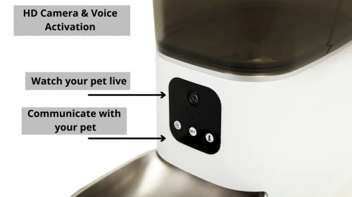 Pawpook Premium Automatic Dog/Cat Feeder 6L WiFi Smart Feeder / 1080p Camera for Cats & Dogs/Food Dispenser/iOS Android Compatible / 2.4GHz Wi-Fi Enabled/Scheduled Feeding/Video Recording