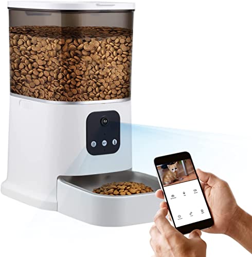 Pawpook Premium Automatic Dog/Cat Feeder 6L WiFi Smart Feeder / 1080p Camera for Cats & Dogs/Food Dispenser/iOS Android Compatible / 2.4GHz Wi-Fi Enabled/Scheduled Feeding/Video Recording