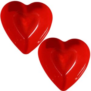 ebk red valentine heart-shaped deep bowl candies cookies and chips holder great for parties and special occasions