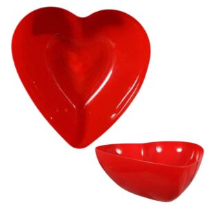 EBK Red Valentine Heart-Shaped Deep Bowl Candies Cookies and Chips Holder Great for Parties and Special Occasions