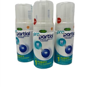 Polident Propartial Step 1 Antibacterial Partial Denture Cleanser Foam, 4.2 Oz, 3 Pack