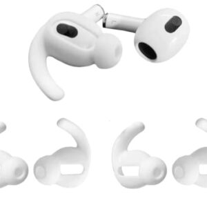 Zotech 2 Pairs AirPods 3 Ear Hooks Covers with Storage Pouch [Not Fit in Charging Case] Anti Slip Wings Ear Covers, Grip Tips Accessories Compatible with Apple AirPods 3rd Generation (White, Medium)