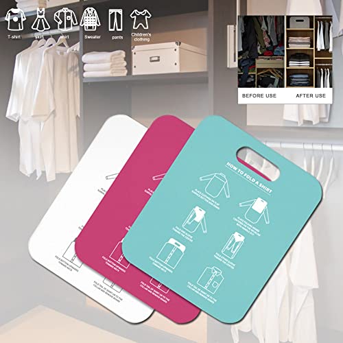 CHYSP 2 pcs Fast Folding Board Convenient Stacking Board Adult Clothes Shirt Folding Board Lazy Stacking Clothes Tool Household (Color : White)