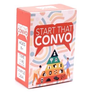 start that convo - conversation starter cards for teens, friends, couples and teachers. great for get to know you games and activities.