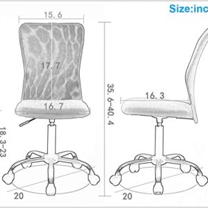 Height Adjustable Computer Chair Ergonomic Chair Without Arms Mid Back Task Chair Cheap Rolling Swivel Modern Mesh Chair for Home and Office (White)