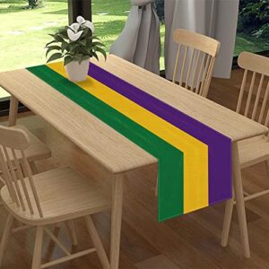 Jiudungs Linen Mardi Gras Table Runner 72 Inches Long Mardi Gras Table Decor New Orleans Mardi Gras Brazil Carnival Decoration and Supplies for Home Kitchen