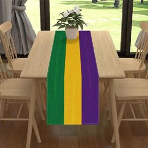 Jiudungs Linen Mardi Gras Table Runner 72 Inches Long Mardi Gras Table Decor New Orleans Mardi Gras Brazil Carnival Decoration and Supplies for Home Kitchen