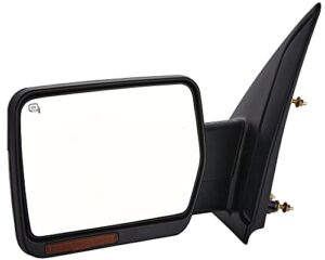 zaposts towing mirror fit for 2007-2014 ford f150 power heated w/amber signal,w/puddle light,manual folding,driver side