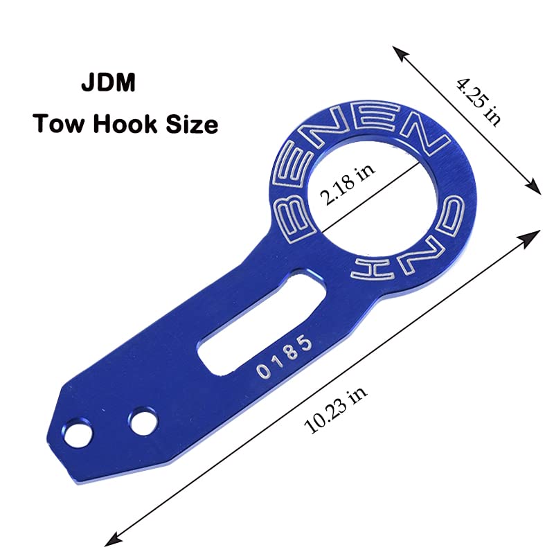 JDM car Accessories Tow Hook Kit for Universal Car Auto Aluminum Rear Towing Hook （Blue）