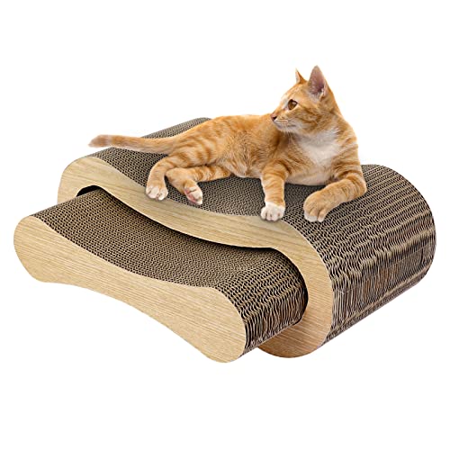 Furrytale 2 in 1 Cat Scratch Pad - Corrugated Cardboard Ultimate Cat Scratching Board, Reversible Cat Lounge Scratcher for Indoor Cats