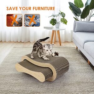 Furrytale 2 in 1 Cat Scratch Pad - Corrugated Cardboard Ultimate Cat Scratching Board, Reversible Cat Lounge Scratcher for Indoor Cats