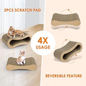 Furrytale 2 in 1 Cat Scratch Pad - Corrugated Cardboard Ultimate Cat Scratching Board, Reversible Cat Lounge Scratcher for Indoor Cats