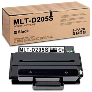 compatible 1-pack mlt-d205s d205s toner cartridge black replacement for samsung ml-3312nd ml-3300 ml-3310 ml-3710 ml-3712nd ml-3712dw scx-4833 scx-5636 scx-5737 printer toner,sold by nitroink