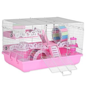 large hamster cage and habitat, small animals cage with various accessories for syrian hamster, dwarf hamster, gerbil