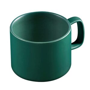vobaga coffee mug 11 oz tea cup with flat-bottom warming coffee milk for office and home (green)