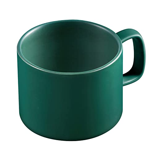 VOBAGA Coffee Mug 11 oz Tea Cup with Flat-Bottom Warming Coffee Milk for Office and Home (Green)