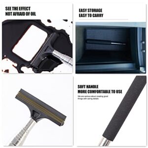 GreceYou Retractable Car Rearview Mirror Wiper Portable Auto Mirror Squeegee Cleaner Long Handle Car Cleaning Tool Mirror Glass Mist Cleaner, Length Up to 98cm/38.6inch (Black)