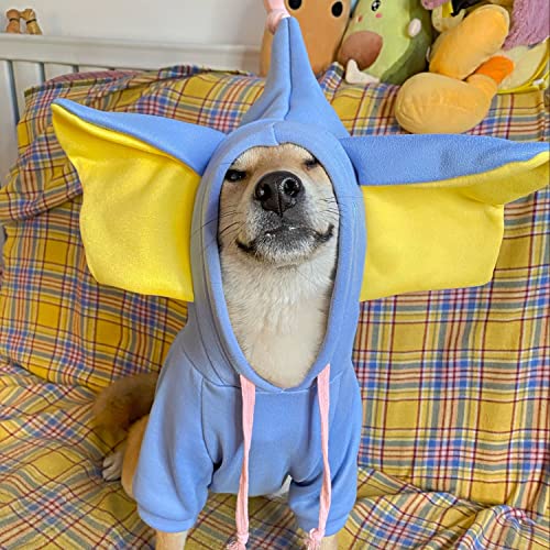 HDKUW Dogs Hoodie, Sweatshirt Fruit Warm Coat Sweater, Cold Weather Costume for Puppy Small Medium Dog (M, Blue Elephant)