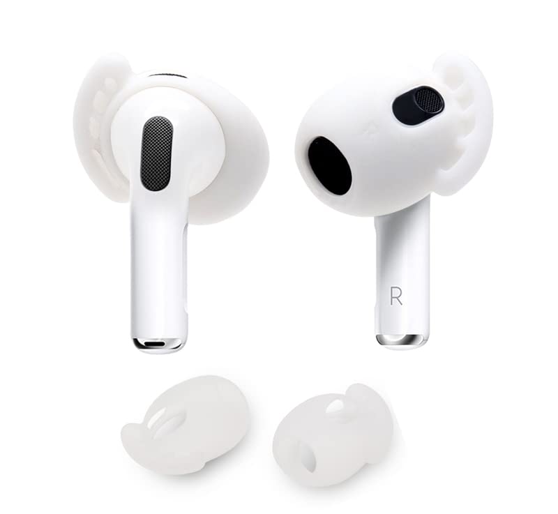 (2 Pairs) FWY Silicone Cover Compatible for Airpods 3rd Generation Ear Tips, Secure Anti-Slip Hooks Earbuds Accessories for Airpods 3 Exercising Ergonomic Design, White