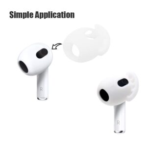 (2 Pairs) FWY Silicone Cover Compatible for Airpods 3rd Generation Ear Tips, Secure Anti-Slip Hooks Earbuds Accessories for Airpods 3 Exercising Ergonomic Design, White