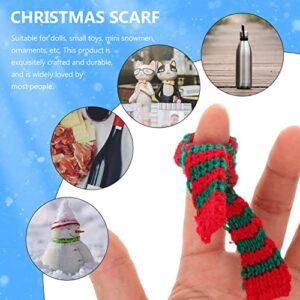 VICASKY 60Pcs Mini Knit Scarf Mini Snowman Scarf Christmas Knit Scarf Wine Bottle Scarves Miniature Snowman Accessories