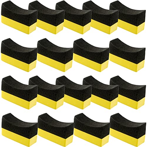 trounistro 18 Pack Tire Dressing Applicator Pads Tire Shine Applicator Dressing Pad Polishing Sponge Pads Car Detailing Foam Sponge Tool for Car Glass Painted Steel Porcelain