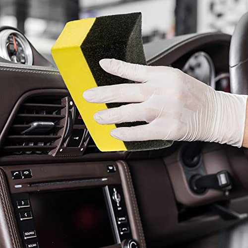 trounistro 18 Pack Tire Dressing Applicator Pads Tire Shine Applicator Dressing Pad Polishing Sponge Pads Car Detailing Foam Sponge Tool for Car Glass Painted Steel Porcelain