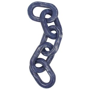 cvhomedeco. rustic wood chain link decor farmhouse hand carved wood link for home, wall, table or shelf décor accents (distressed blue)