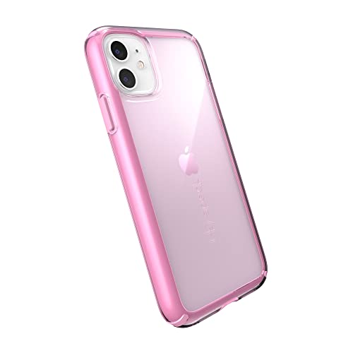 Speck iPhone 11 Case - Drop Protection, Shock-Absorbent Fits iPhone XR Case & iPhone 11 - Dual Layer Design, with Rubber Sheild & Slim Design - Pink Tint, Forever Pink GemShell