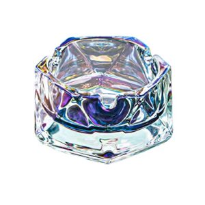 glass ashtray for cigarettes, tabletop ashtray and modern decoration for home office bar restaurant indoor outdoor (multicolored small size)