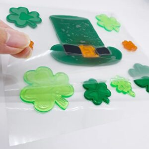 LRIGYEH 6 Pack St. Patrick's Day Gel Window Clings Decorations Includes Shamrocks, Beers, Hat and Happy St. Patrick's Day - Reusable and Easy to Remove (St. Patrick's Day)