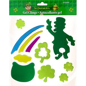 LRIGYEH 6 Pack St. Patrick's Day Gel Window Clings Decorations Includes Shamrocks, Beers, Hat and Happy St. Patrick's Day - Reusable and Easy to Remove (St. Patrick's Day)