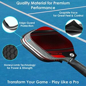 JP WinLook Premium Pickleball Paddles Set - Pickleball Set of 2 Graphite Rackets for Women & Men with 3 Pickleball Balls for Indoor or Outdoor Play. USAPA Approved - 2 Racquets, 3 Pickleballs & Bag