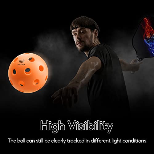 SPACEZHUA Indoor Pickleballs，XX-26holes Pickleball Balls，USA Pickleball(USAPA) Approved, TPE Material Pickle Balls high Elasticity Aging Resistance，Orange & Yellow，6，10 Packs.