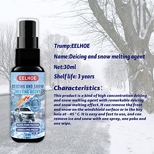 QPMBJ Winshield Spray De-Icer - Winter Windshield Removal Defrosting Liquid & Snow Melting Agent, Windshield Ice Melt Spray, Updated Car Glass Deicing Agent Spray (50ML)